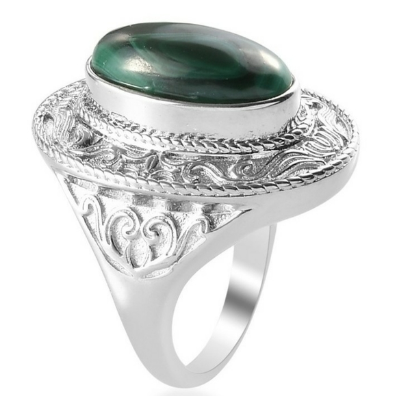 NWT African Malachite Ring Size 8 - Picture 9 of 12